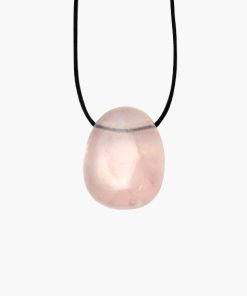 Anhänger Trommelstein gebohrt Rosenquarz A-Qualität