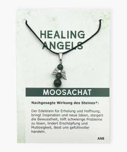 Healing Angels Moosachat Glücksengel Anhänger auf großer Karte