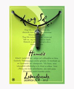 Hämatit Feng Shui Anhänger für den Skorpion auf großer Karte