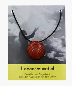 Lebensmuschel aus Jaspis rot Anhänger auf großer Karte