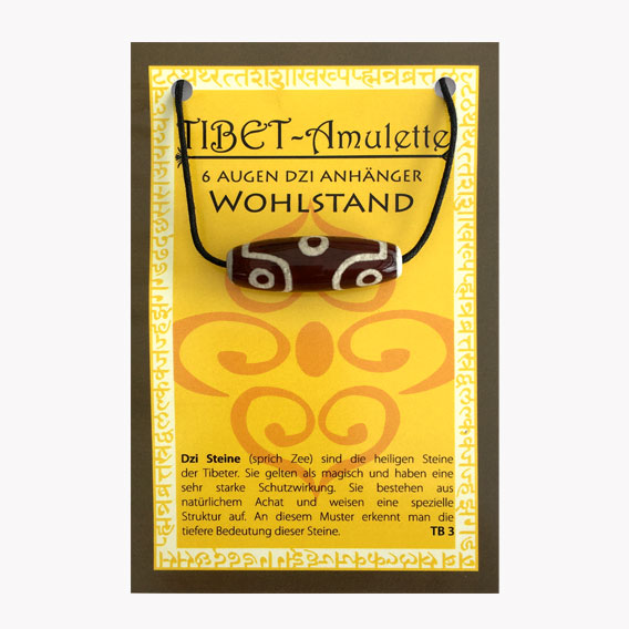 Anhänger Tibet Amulett für Wohlstand auf großer Karte