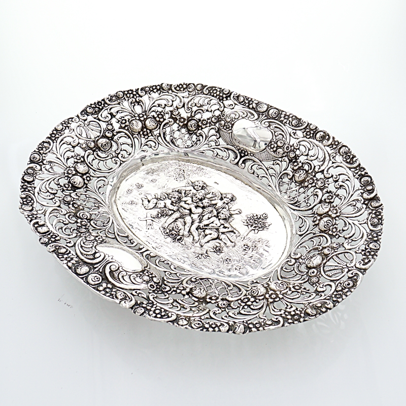 Riesige Durchbruchschale aus Silber – Hanau - Image 2