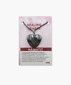 Healing Hearts Herz Anhänger Hämatit auf kleiner Karte