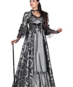 Luxuskleid Marquise grau/schwarz