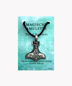 Magische Amulette aus Zinn Thors Hammer auf kleiner Karte