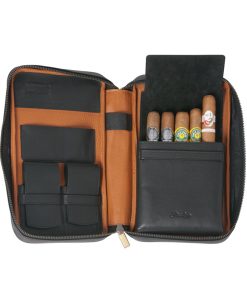 Passatore Zigarren Organiser Leder schwarz