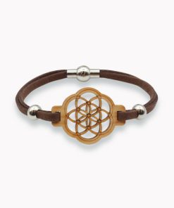 Holzarmband Same des Lebens hell mit Magnetverschluss (vegan)