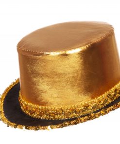 Zylinder lamee mit Pailletten (gold)