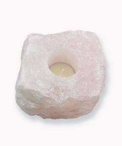 Teelichthalter Rohstein Rosenquarz