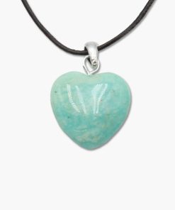 Herz Anhänger bauchig aus Amazonit