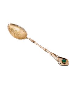 Jugendstil Andenkenlöffel Sammellöffel „Zürich“ grüner Edelstein