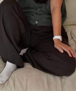 Loungehose aus Musselin, Farbe chocolate