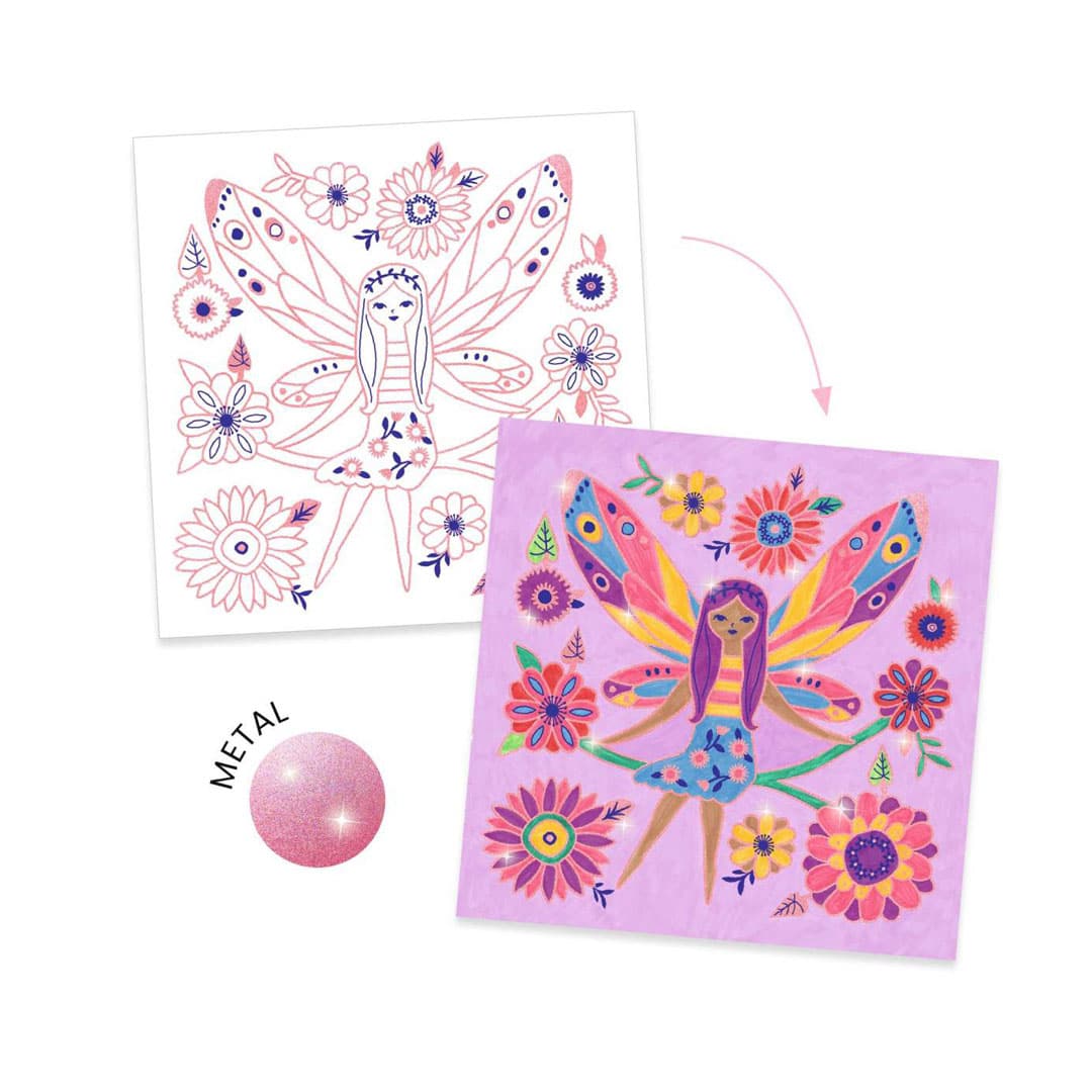 Djeco Ausmalbilder: Kleine Flügel mit Metallic-Effekt - Image 2