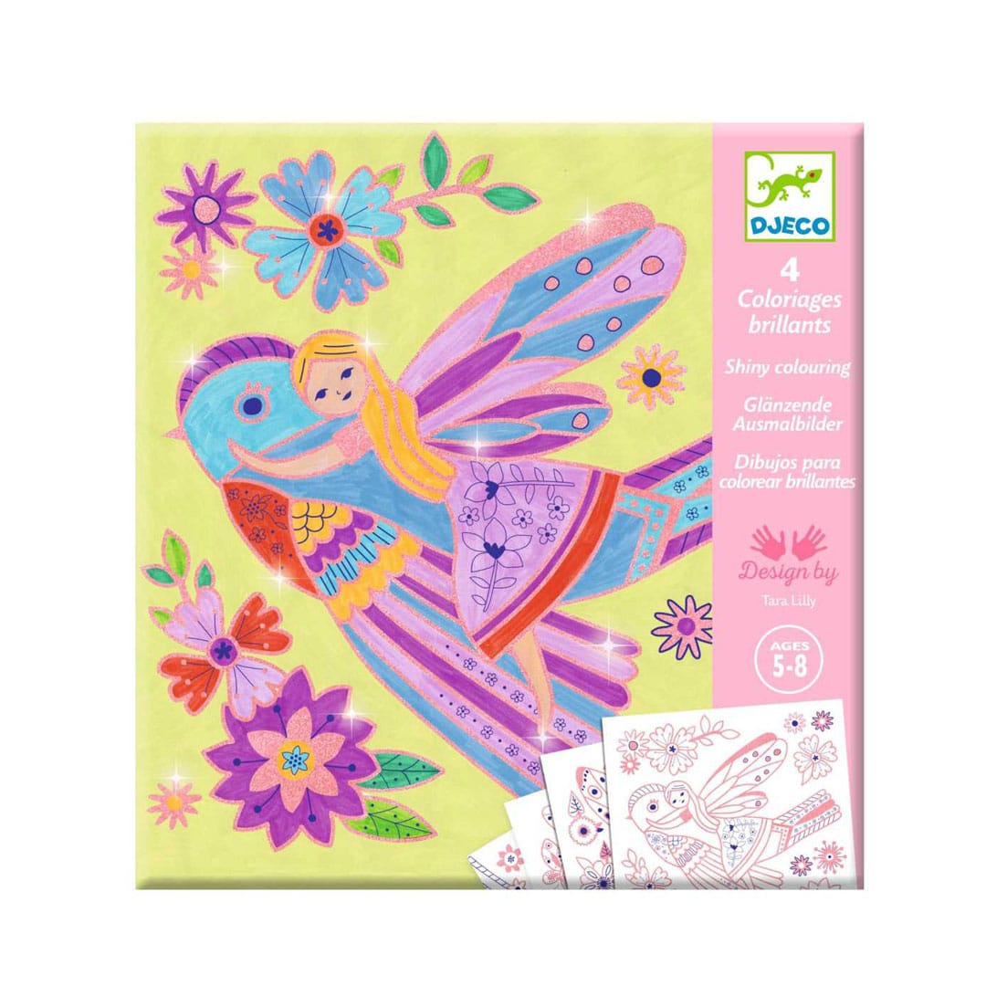 Djeco Ausmalbilder: Kleine Flügel mit Metallic-Effekt