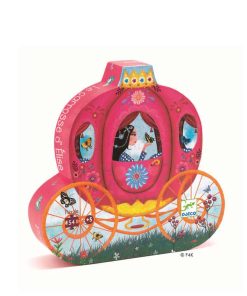 Djeco Silhouetten-Puzzle Pferde-Kutsche mit Prinzessin 54 Teile
