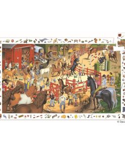 Djeco Wimmelpuzzle Reiterhof mit Pferden 200 Teile
