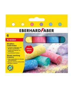 Eberhard Faber Straßen-Malkreide 6 Farben mit Glitzer