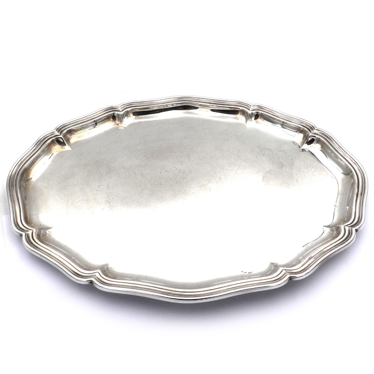 Silber Tablett Chippendale Oval 30 x 23 cm aus 835 Silber W. Binder