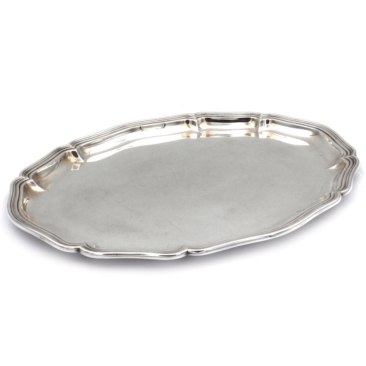 Silber Tablett Chippendale Oval 30 x 23 cm aus 835 Silber W. Binder - Image 2