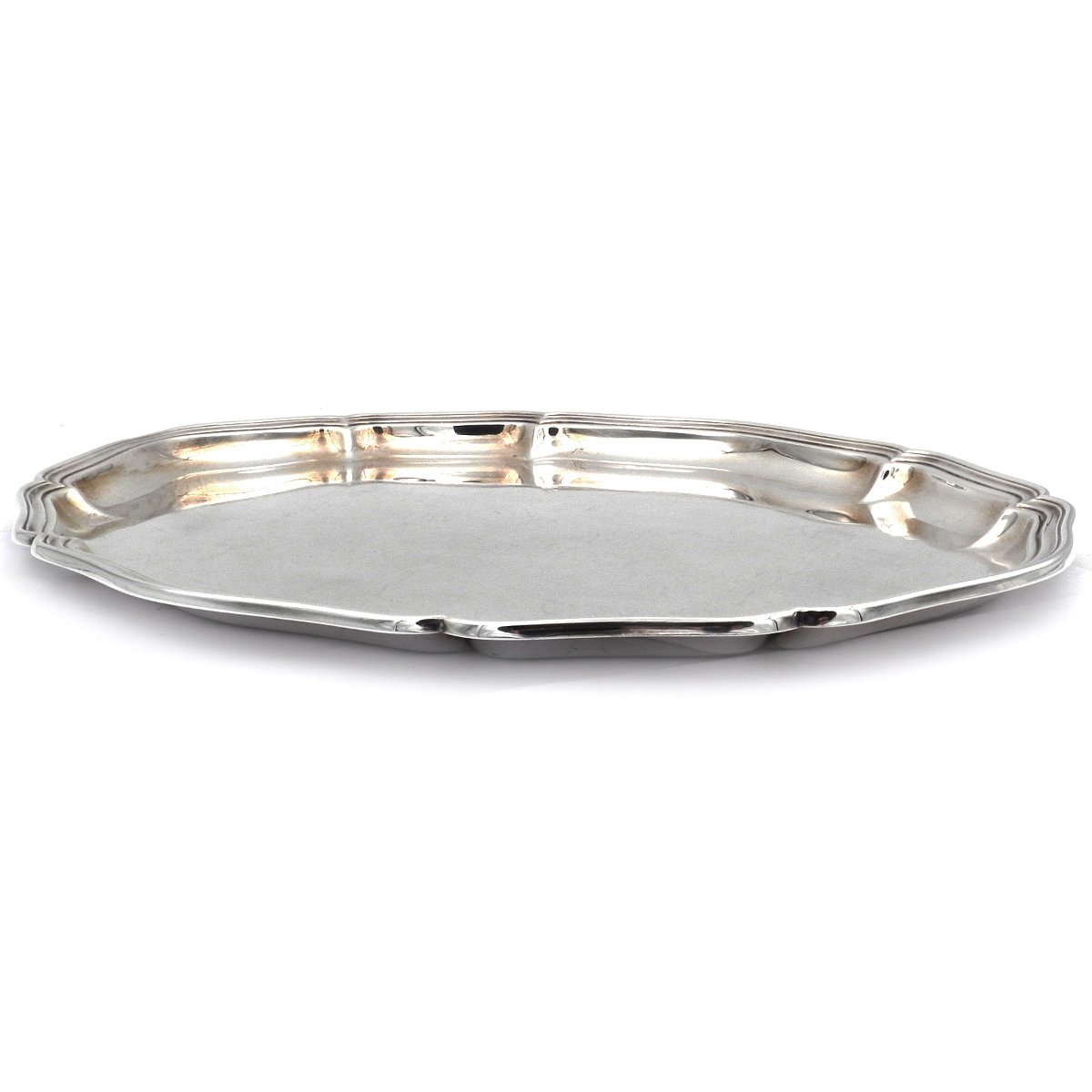 Silber Tablett Chippendale Oval 30 x 23 cm aus 835 Silber W. Binder - Image 4