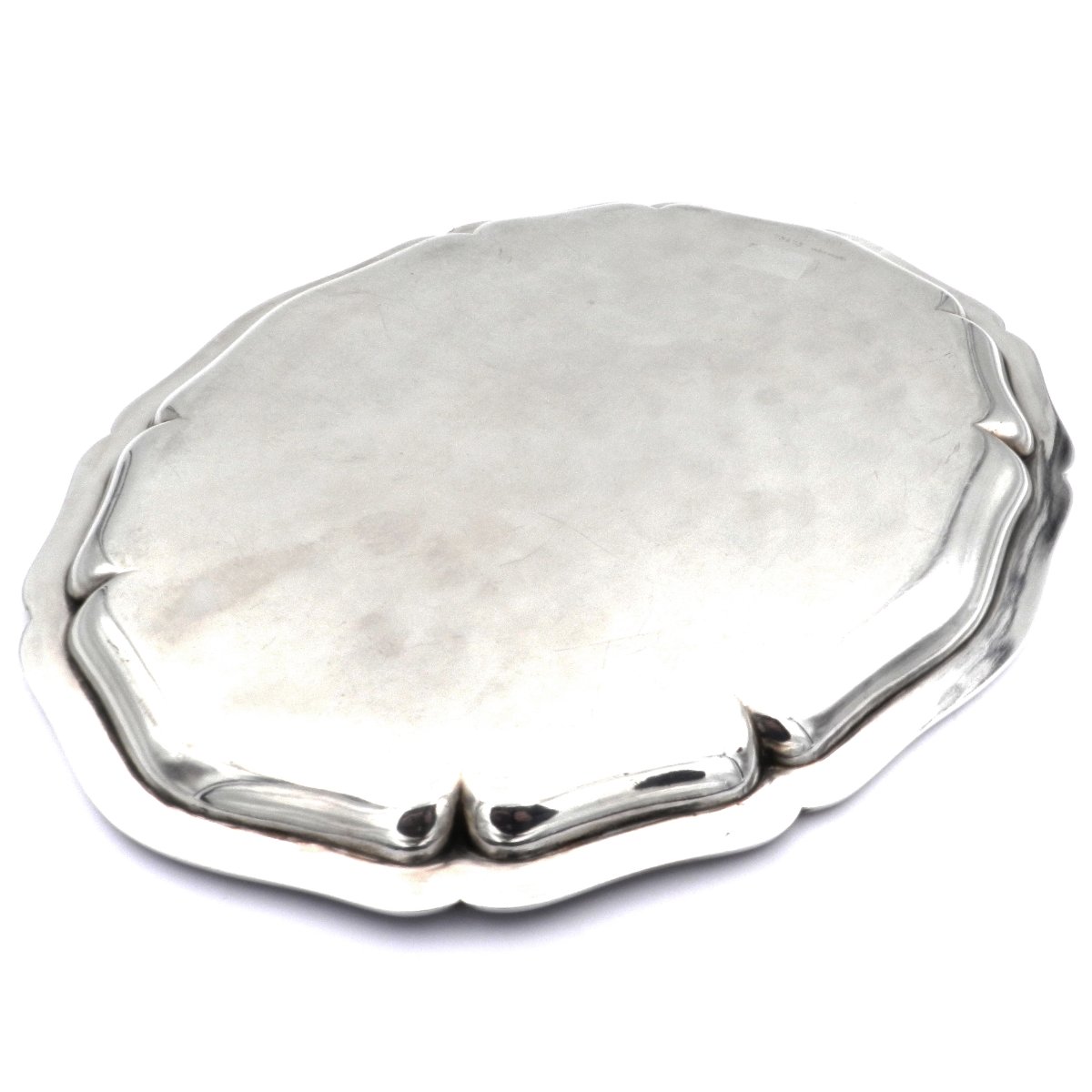Silber Tablett Chippendale Oval 30 x 23 cm aus 835 Silber W. Binder - Image 5