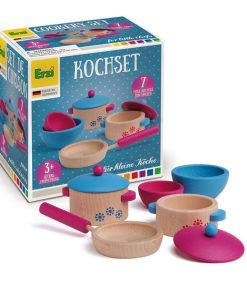 Erzi Puppen-Kochgeschirr 7 Teile aus Holz