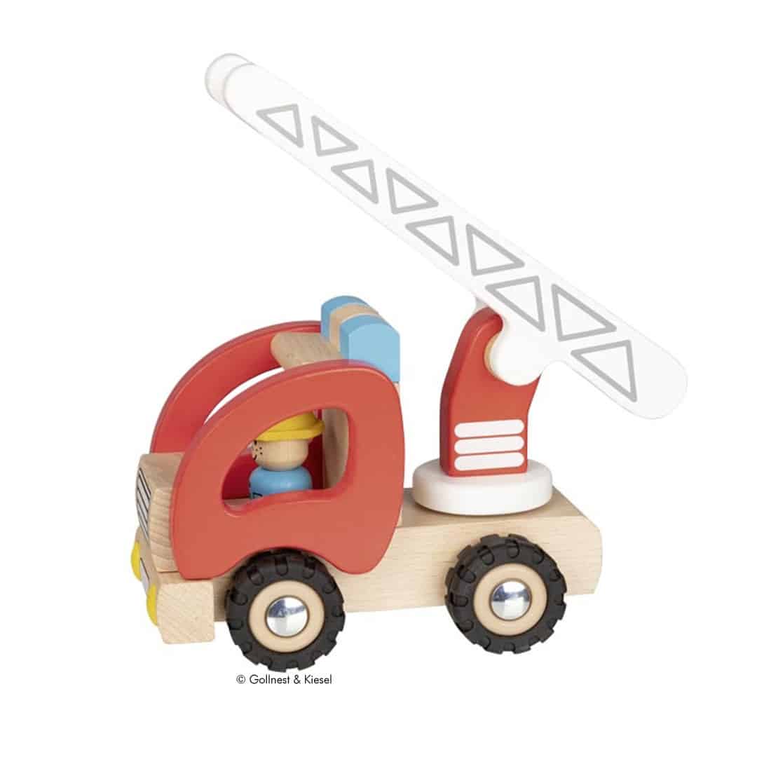 Goki Feuerwehr Leiterwagen aus Holz - Image 2