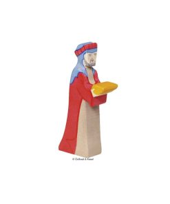 Holztiger Holzfigur König Caspar 2 für die Weihnachtskrippe