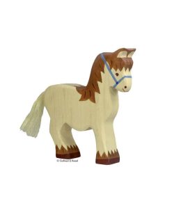 Holztiger Holzfigur Pferd Zugpferd