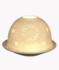 Porzellan Windlicht „Blume des Lebens“