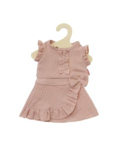 Heless Puppen-Wickelrock mit Rüschen-Top, rosa, aus Bio-Baumwolle