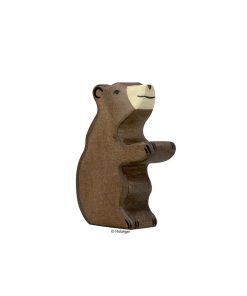 Holztiger Holzfigur Bär klein, sitzend