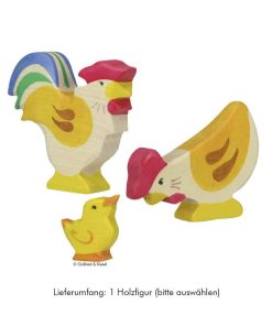 Holztiger Holzfigur Huhn, Hahn oder Küken