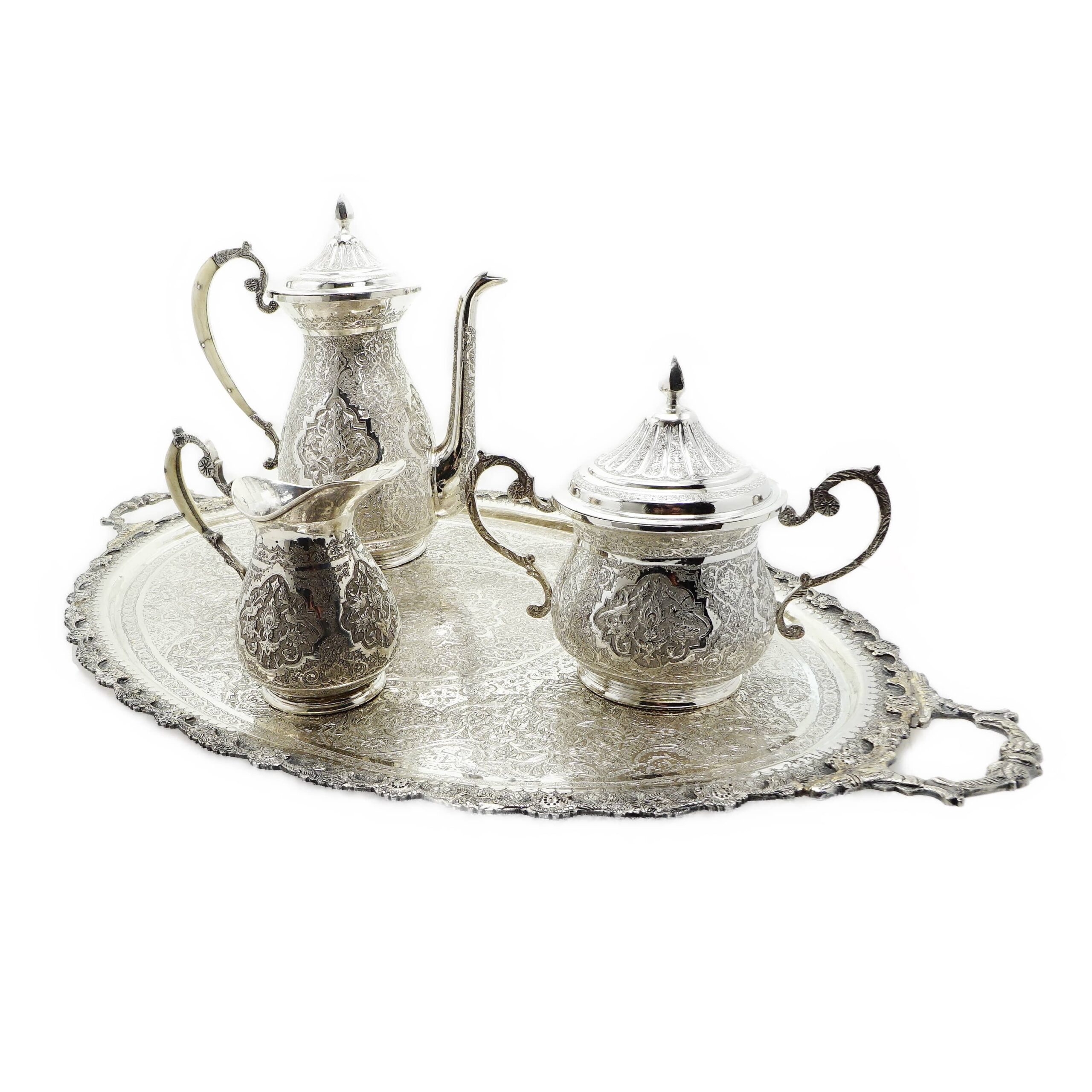 Kaffee Service Silber – Armed Lion, Iran