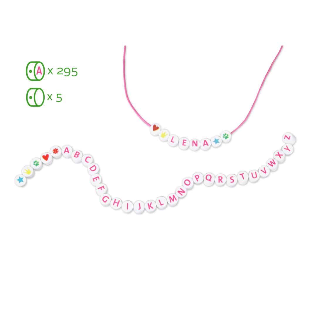 Buchstabenperlen aus Holz, bunt oder rosa-weiss - Image 3