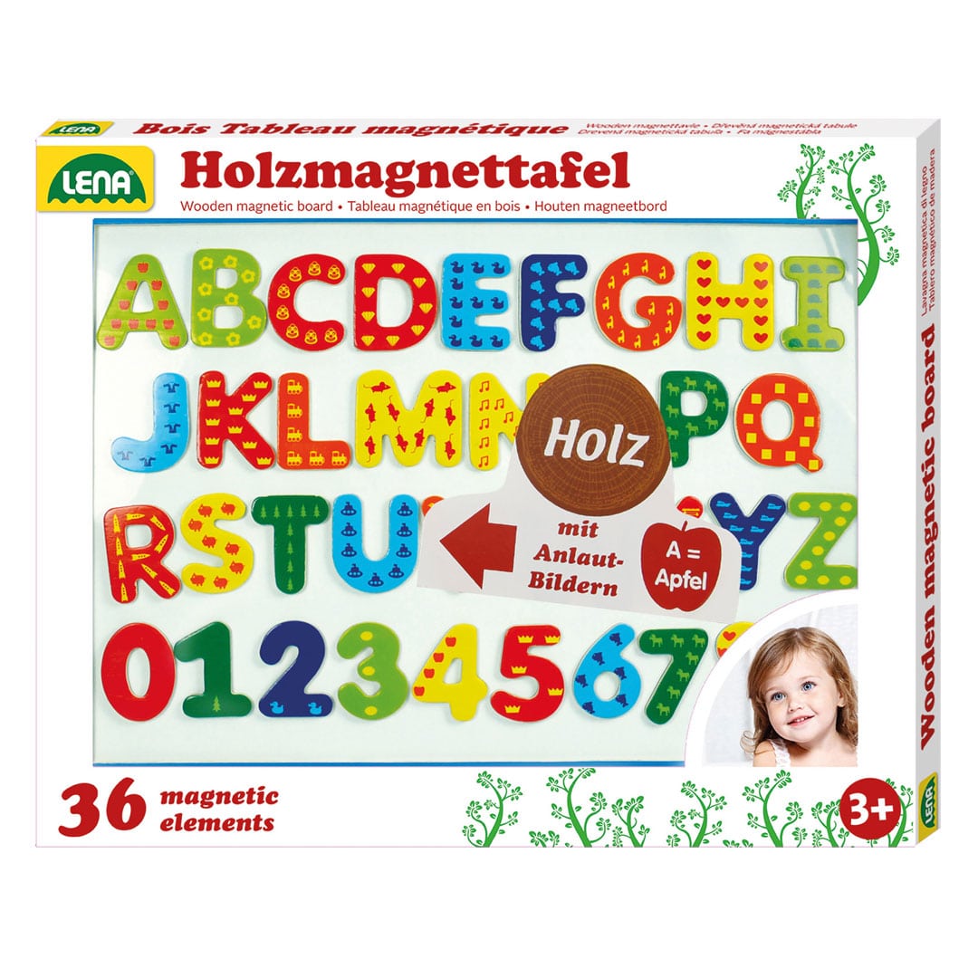 LENA Magnettafel aus Holz mit Buchstaben