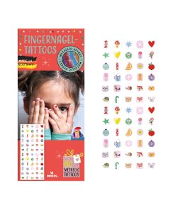 Moses glänzende Fingernagel-Tattoos metallic