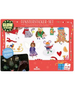 Moses Nachtleuchtendes Fenstersticker-Set „Weihnachten“