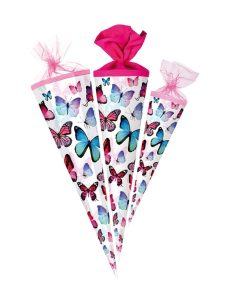 Schultüte Schmetterlinge in rosa und lila