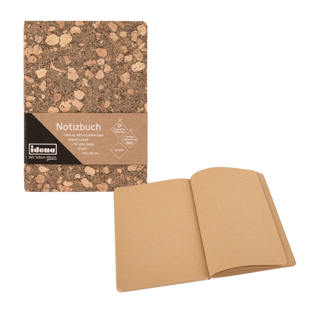 Notizbuch Kork blanko Recycling