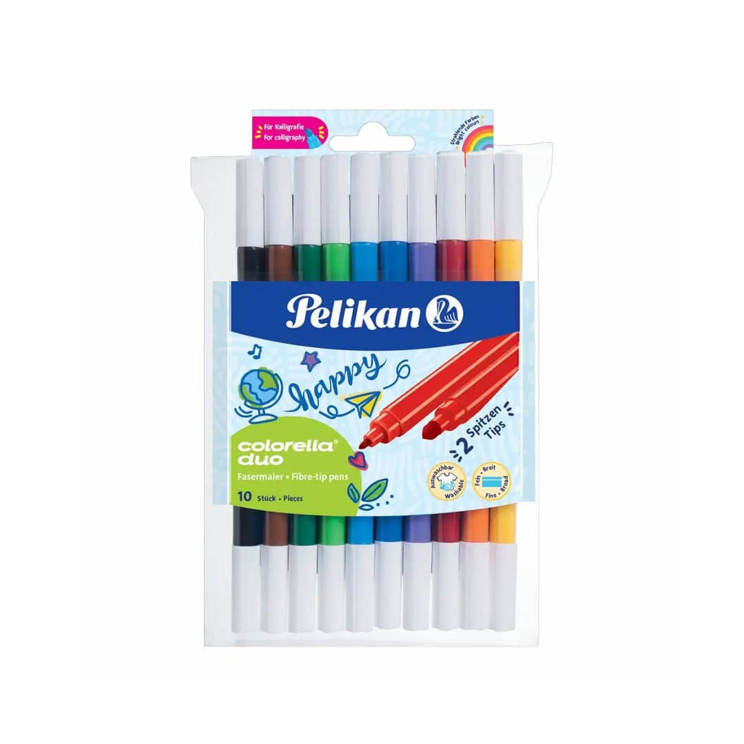 Pelikan Fasermaler Colorella Duo dick&dünn 10 Farben