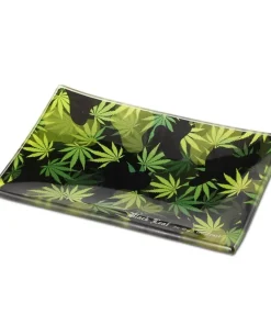 BLACK LEAF Rolling Tray aus Glas Camo
