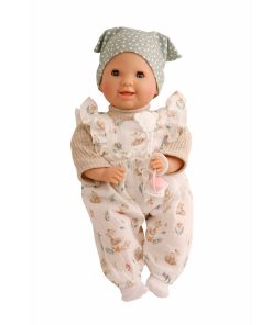 Schildkröt Baby-Puppe Lenchen mit blauen Schlafaugen und Fuchs-Strampler