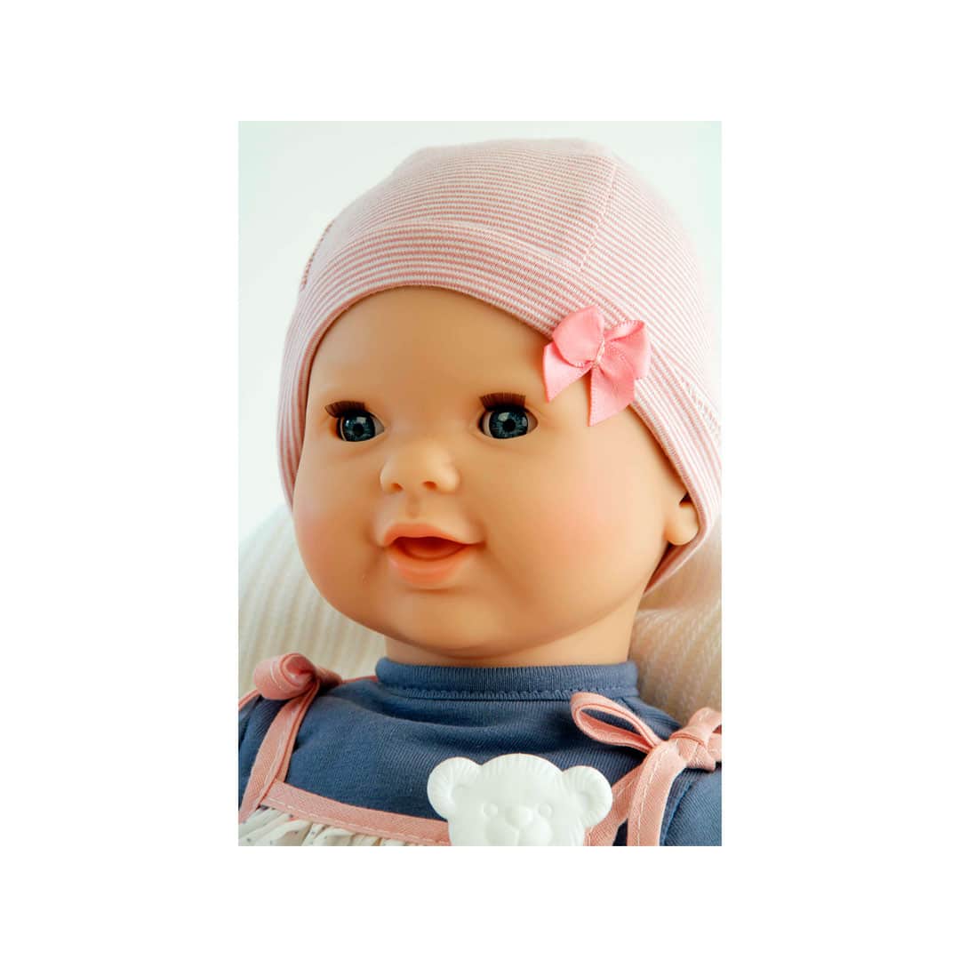 Schildkröt Baby-Puppe Lenchen mit blauen Schlafaugen und Herzenkleid - Image 2