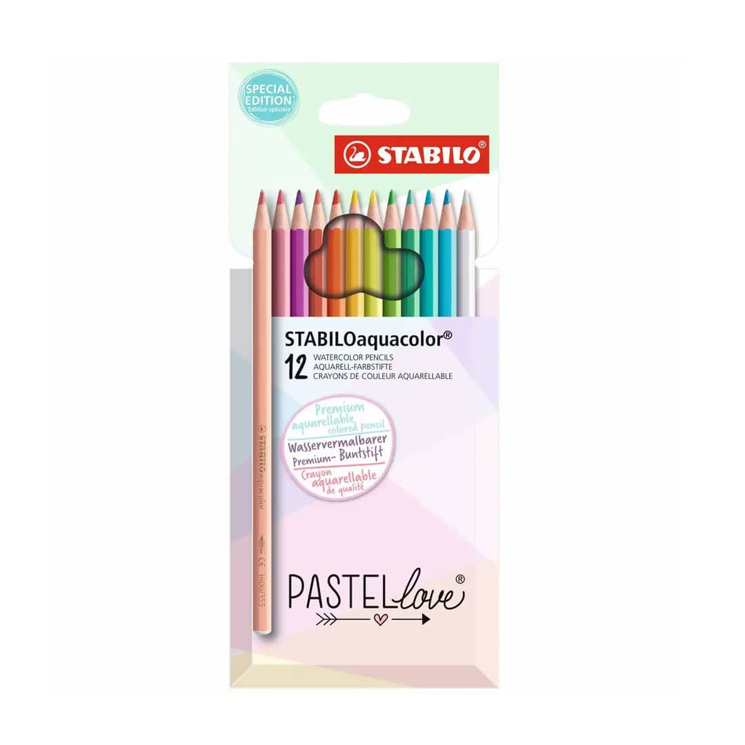 Aquarell-Buntstifte STABILOaquacolor Pastellove 12er-Set