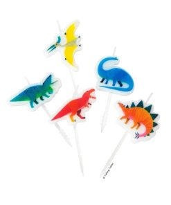 5 Geburtstagskuchen-Kerzen Dinosaurier