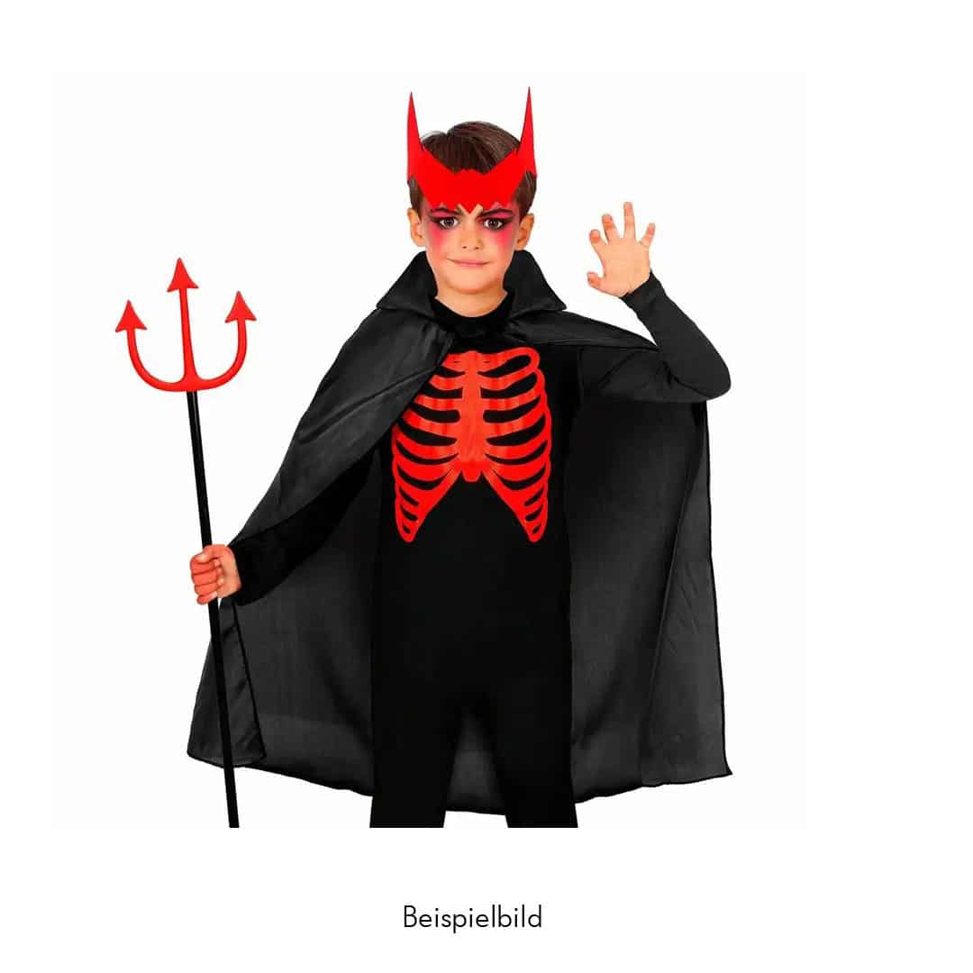 Kostüm-Cape Umhang schwarz, 100cm lang - Image 2