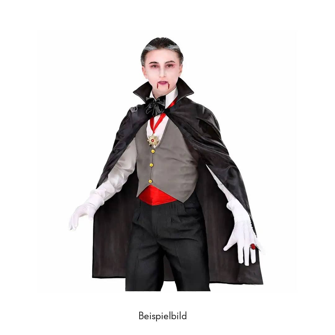 Kostüm-Cape Umhang schwarz, 100cm lang - Image 4