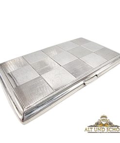 Zigarettenetui Silber – Monogramm & quadatische Verzierung