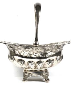 Biedermeier Silber Korb – Henkelschale, datiert 1828